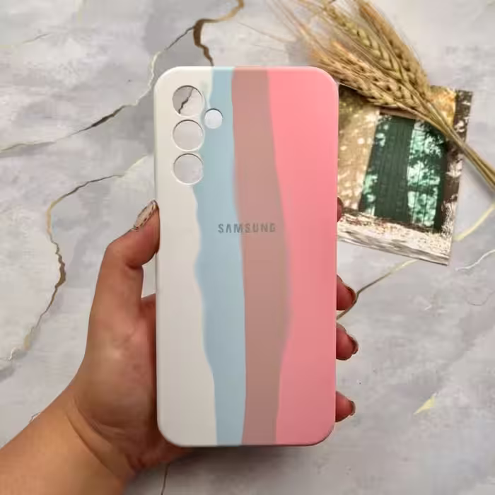 قاب گوشی Galaxy A14 سامسونگ سیلیکونی پاک کنی اورجینال رنگین کمانی کد 14090