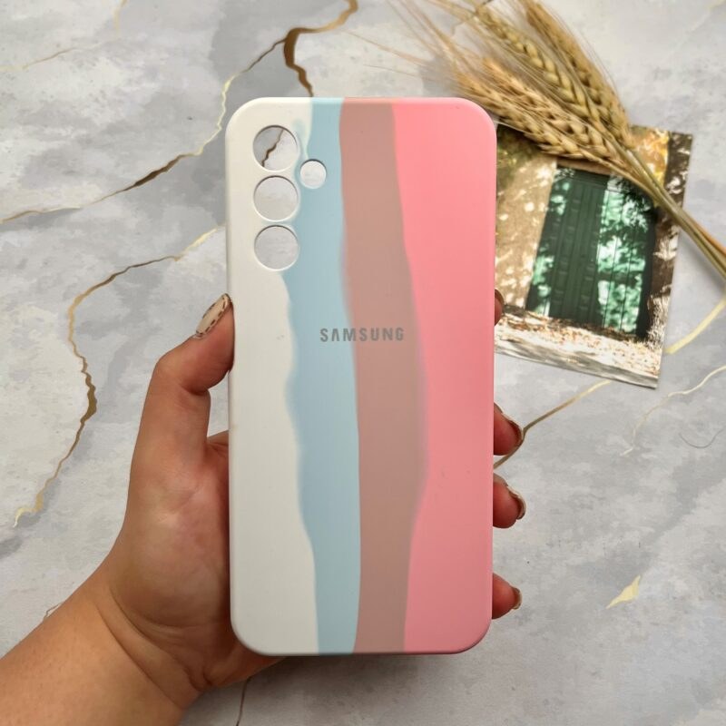 قاب گوشی Galaxy A14 سامسونگ سیلیکونی پاک کنی اورجینال رنگین کمانی کد 14090