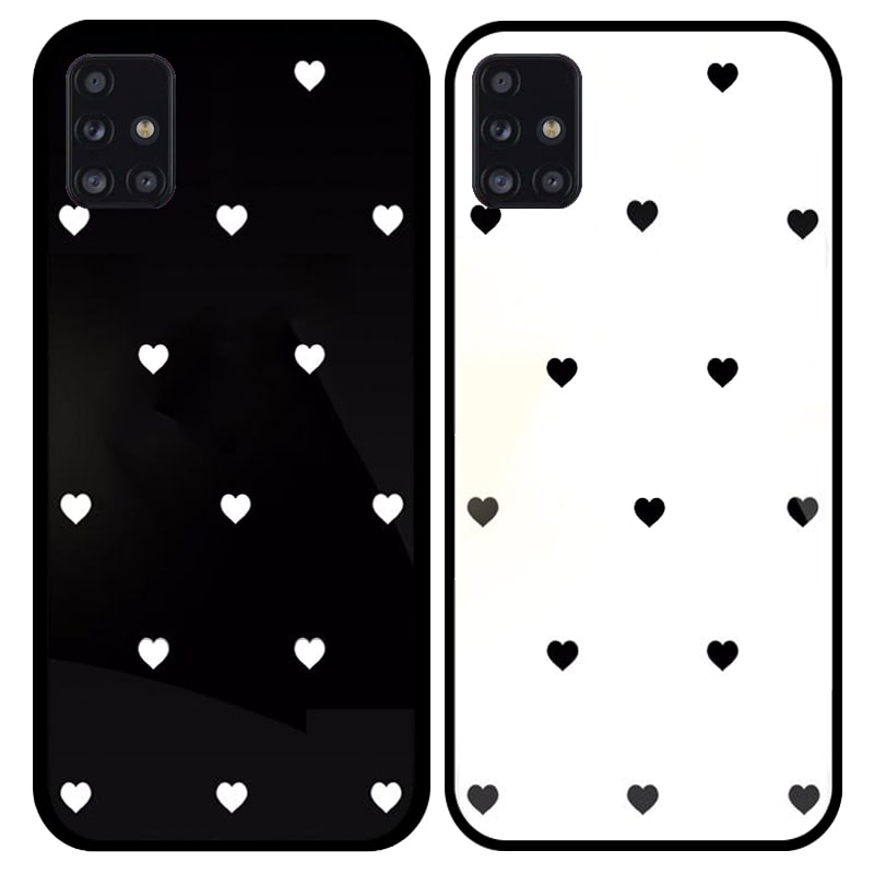 قاب پشت گلس لاولی مناسب برای گوشی Samsung Galaxy A71 همراه با بند آویز چرم طرح قلبی