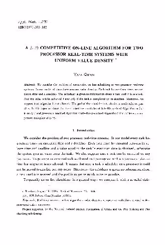 خرید و دانلود نسخه کامل کتاب A 2. 79 competitive online algorithm for two processor real-time systems with uniform value density