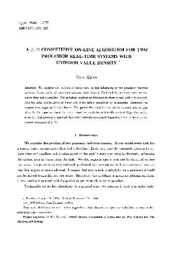 خرید و دانلود نسخه کامل کتاب A 2. 79 competitive online algorithm for two processor real-time systems with uniform value density