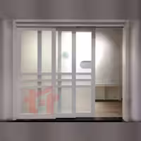 مکانیزم درب ریلی تاپ لاین روف هنگ ترکیبـی تک درب ثابت و دو درب متحرک چوبی فانتونی K111