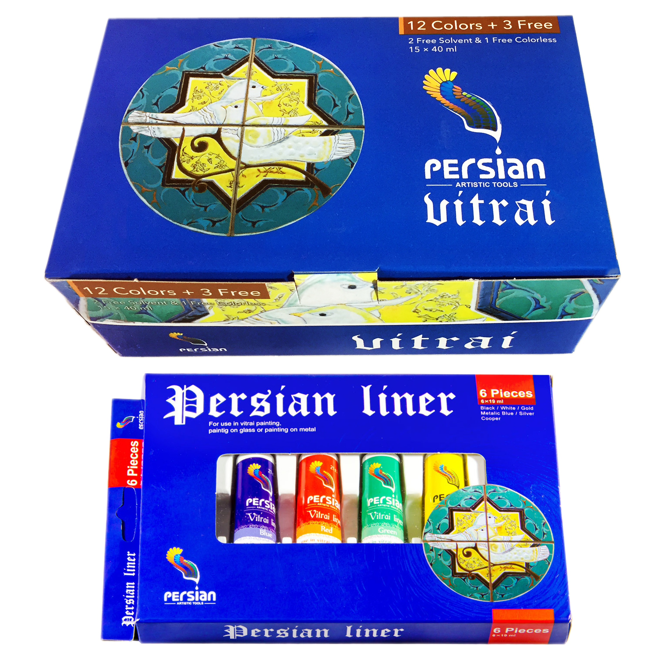 ست نقاشی روی شیشه پرشین کد D&V12 3 مجموعه 21 عددی