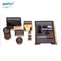 ست لوازم اداری رومیزی 11 تکه چوب و فلز جهان نما