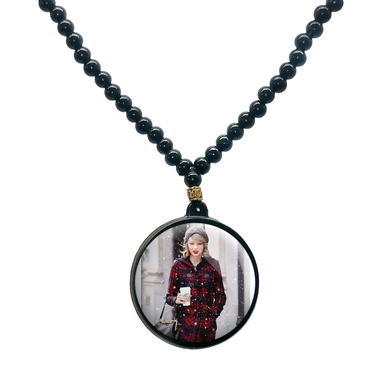 گردنبند پرمانه طرح تیلور سویفت کد pmd.2860 مدل دو طرفه