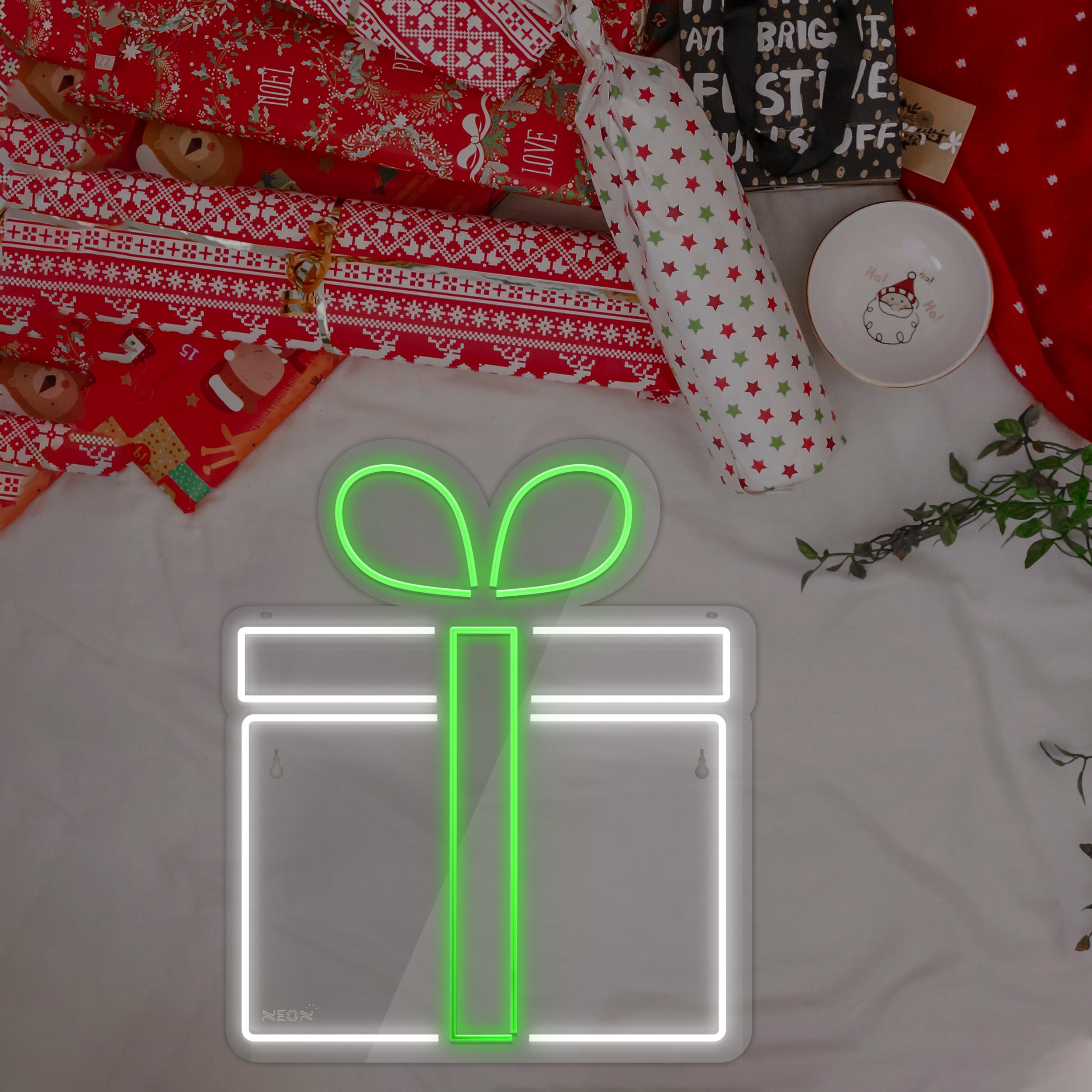 چراغ دیواری نئون دیزاین طرح Gift-Box_GR