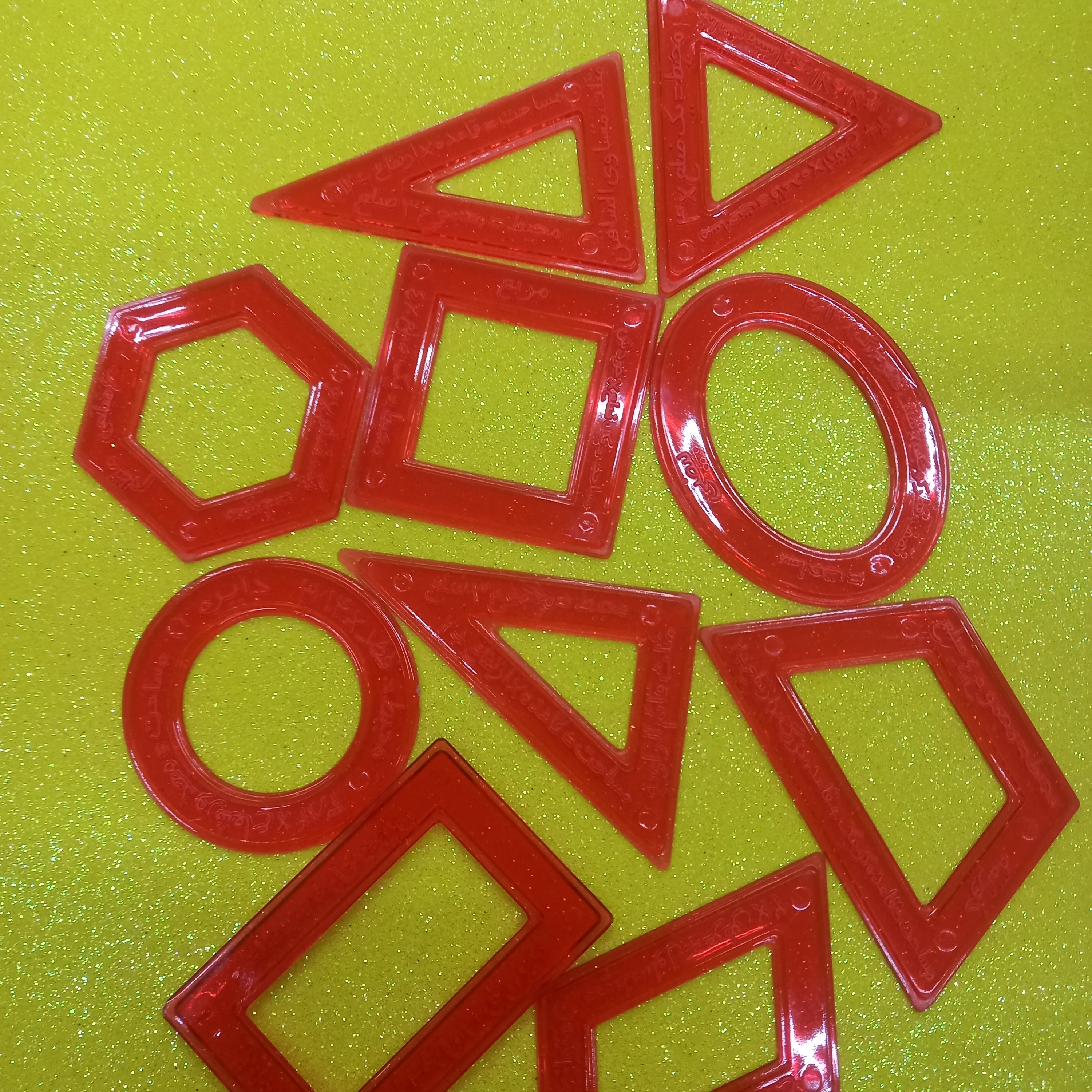 شابلون اشکال هندسی پلاستیکی 10 قطعه  