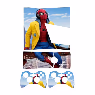 برچسب ایکس باکس 360 اسلیم  توییجین وموییجین مدل Spiderman 17 مجموعه 4 عددی