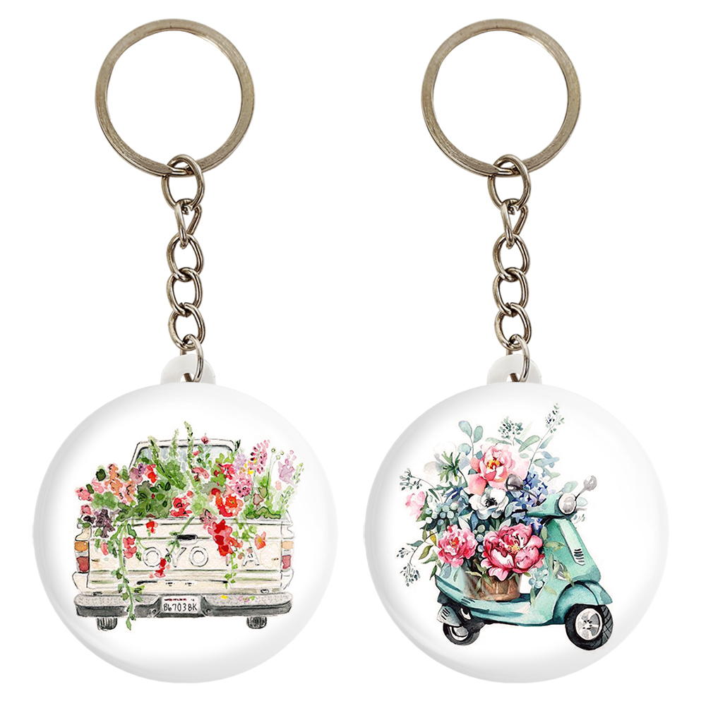 جاکلیدی خندالو مدل ماشین گل فروش کد 52795280 مجموعه 2 عددی