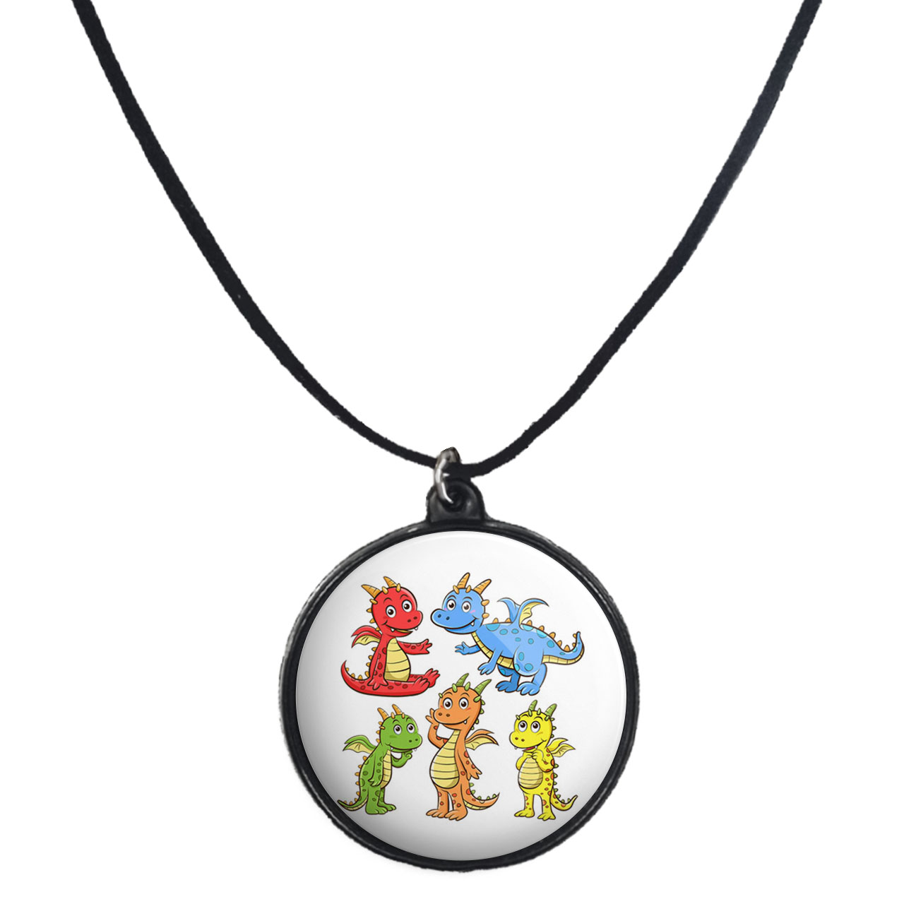 گردنبند پرمانه طرح دایناسورهای بامزه کد pmb.29756مدل دو طرفه