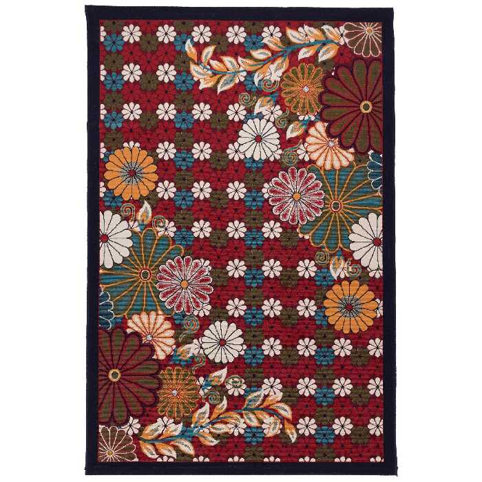 گلیم ماشینی دنیای فرش مدل گلسان کد 414