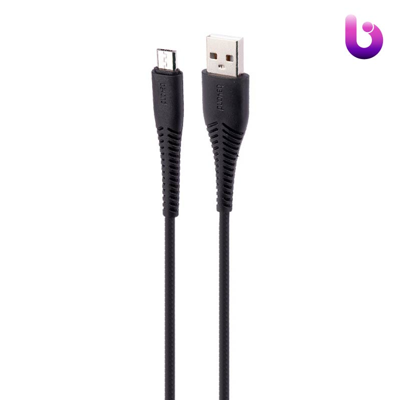 کابل میکرو یو اس بی فست شارژ Beyond BUM-302 2.1A 2m روکش طرح چرم