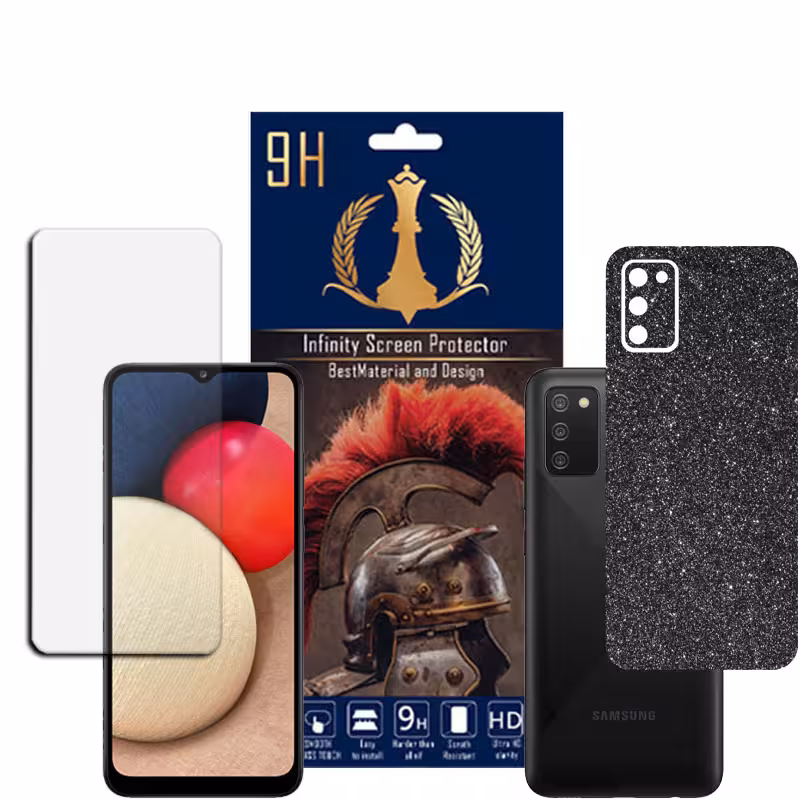 برچسب پوششی اینفینیتی مدل PRO MAX مناسب برای گوشی موبایل سامسونگ GALAXY A02S به همراه محافظ صفحه نمایش