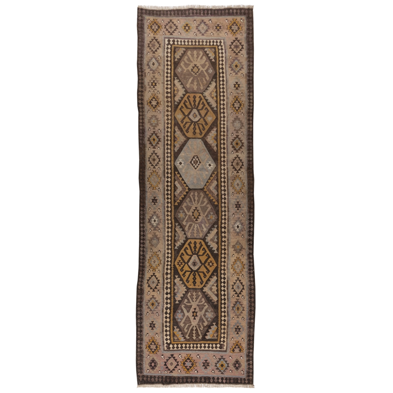 گلیم قدیمی دستباف کناره طول سه متر سی پرشیا کد 187439