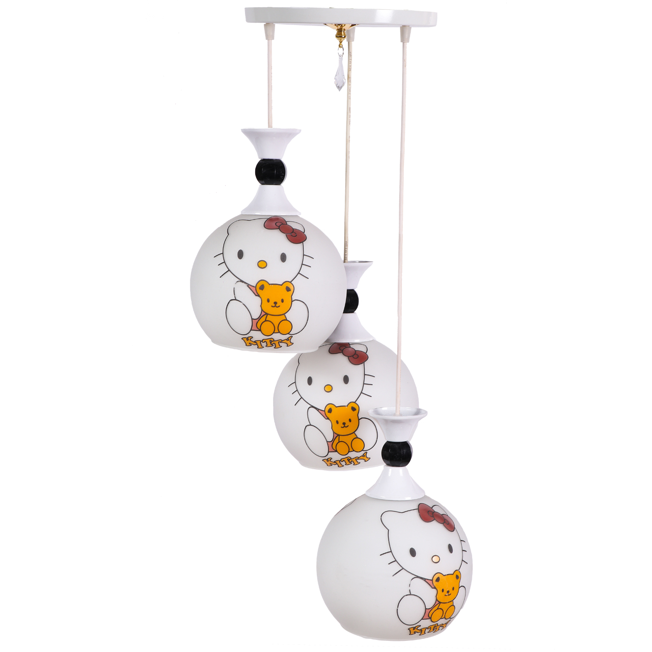  لوستر و چراغ آویز 3 شعله سهیل مدل کیتی