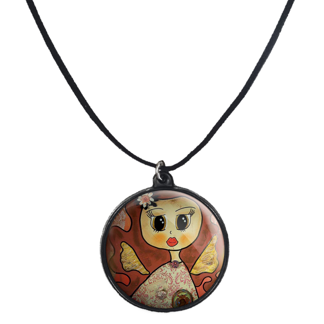 گردنبند پرمانه طرح دخترونه کد pmb.3178 مدل دو طرفه