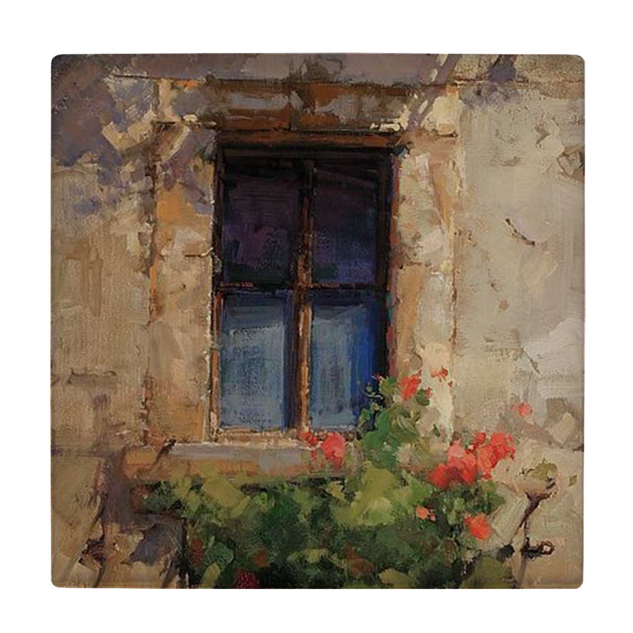 کاشی کارنیلا طرح نقاشی پنجره و بوته های گل کد wkk2189