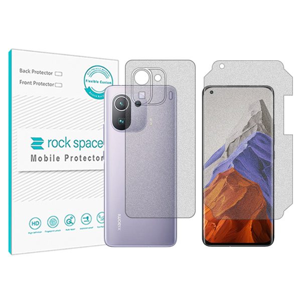 گلس صفحه نمایش و پشت گوشی شیائومی Mi 11 Pro مدل نانو هیدروژل گیمینگ برند راک اسپیس کد MS
