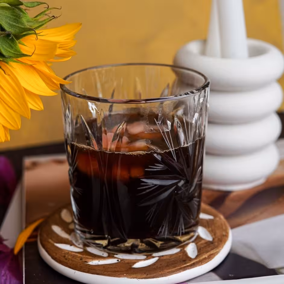 نیم لیوان بلوری ساخت چین مدل خورشیدی بسته شش عددی