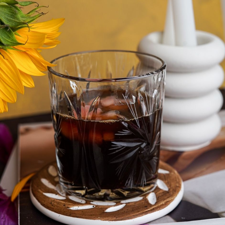 نیم لیوان بلوری ساخت چین مدل خورشیدی بسته شش عددی