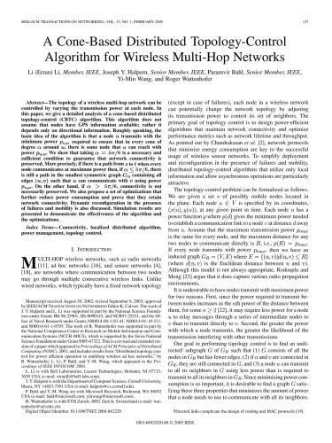 خرید و دانلود نسخه کامل کتاب A Cone-Based Distributed Topology-Control Algorithm for Wireless Multi-Hop Networks