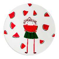 بشقاب دیوارکوب سفالی مدل هندوانه