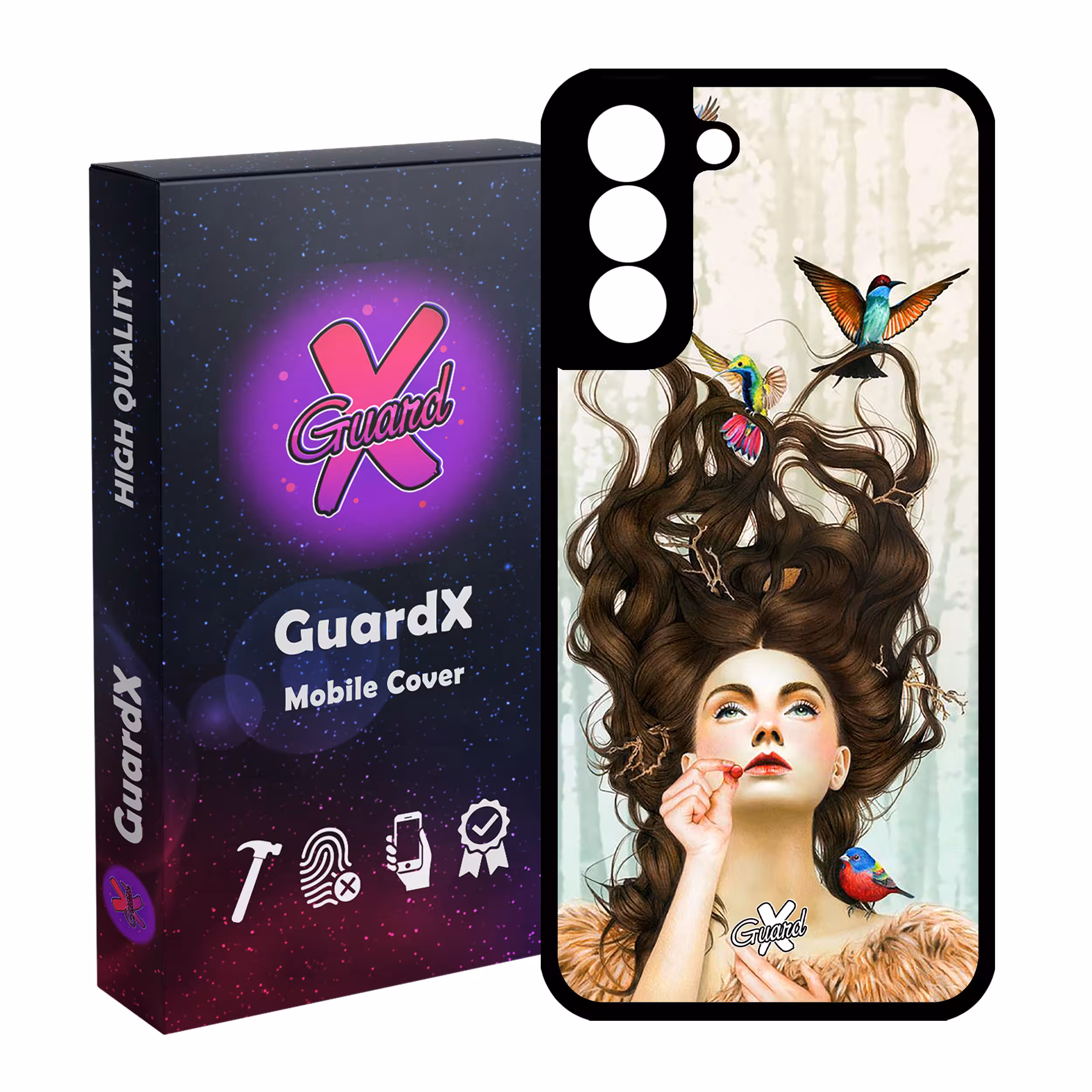 کاور گارد ایکس طرح Girl مدل Glass10290 مناسب برای گوشی موبایل سامسونگ Galaxy S21 FE
