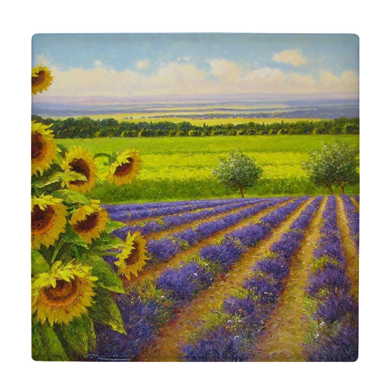  کاشی طرح مزرعه و گل های آفتابگردان کد wk3339