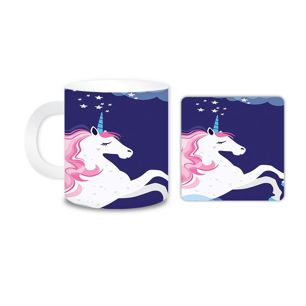 ماگ مدل یونیکورن کد 274 به همراه زیر لیوانی