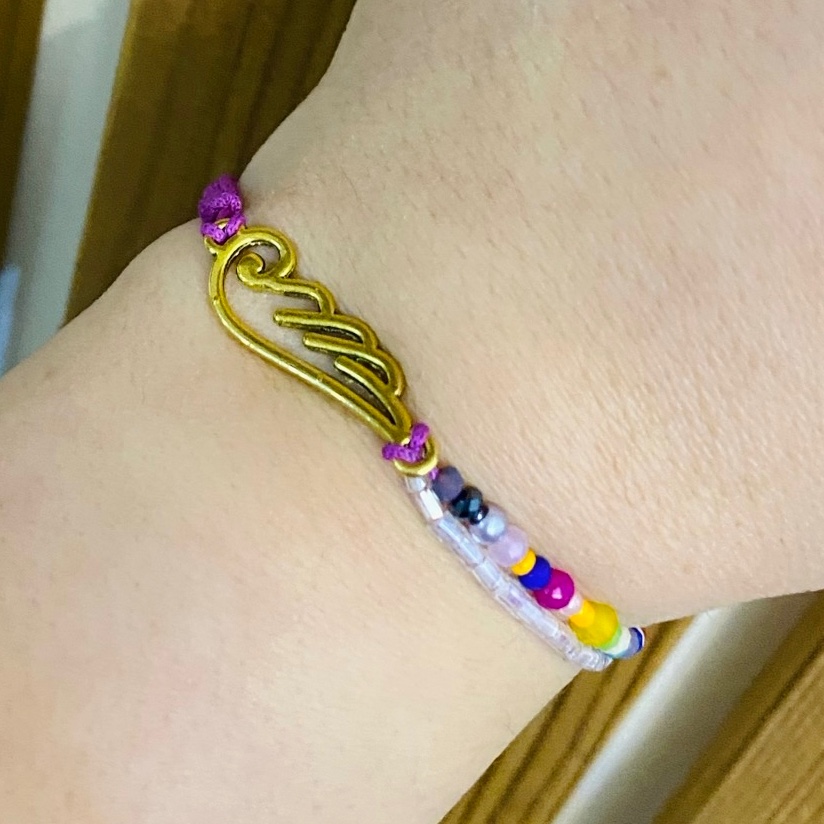 دستبد پر بافت ساده و کریستال ریز