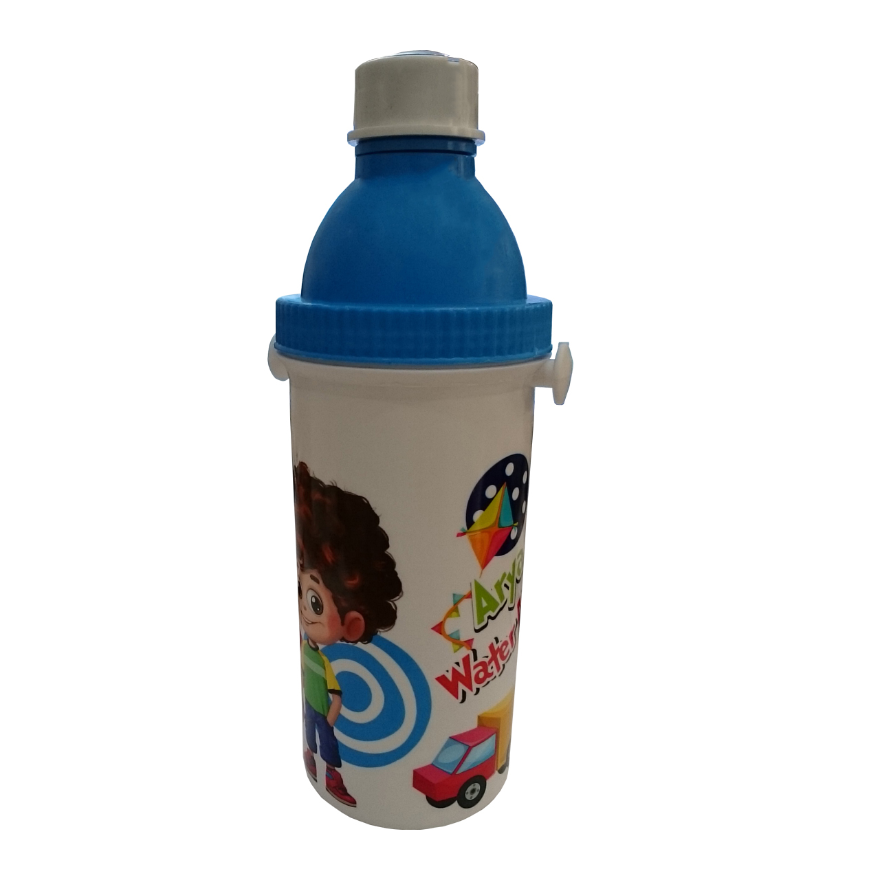 قمقمه کودک آریا کد 6025 طرح پسر مو فرفری گنجایش 0.5 لیتر