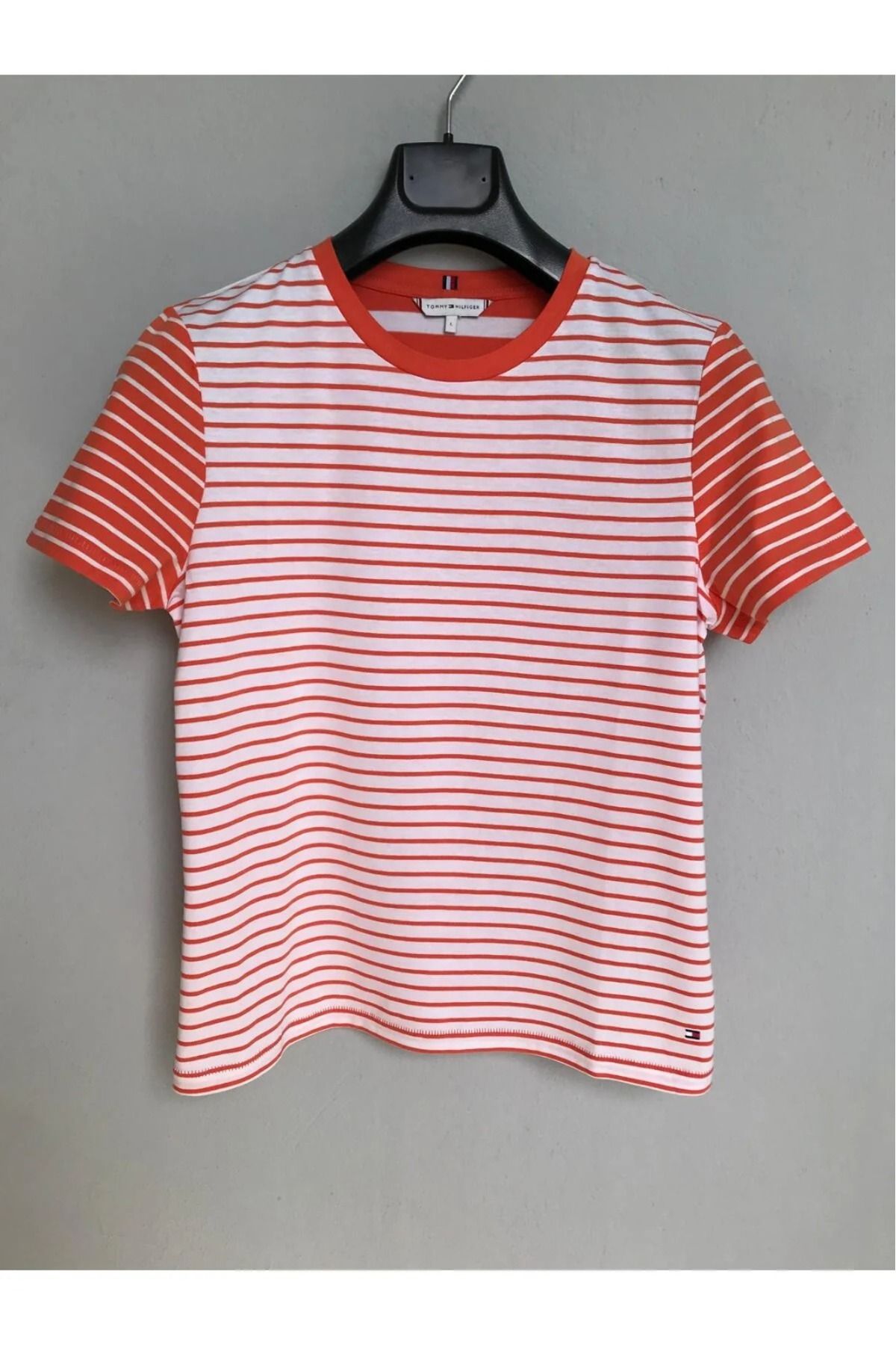 تی شرت ورزشی سفید زنانه پنبه ای ارگانیک بلوک رنگ راه Tommy Hilfiger