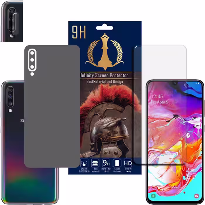 برچسب پوششی اینفینیتی مدل PRO MAX مناسب برای گوشی موبایل سامسونگ GALAXY A70 / A70S به همراه محافظ صفحه نمایش و محافظ لنز دوربین