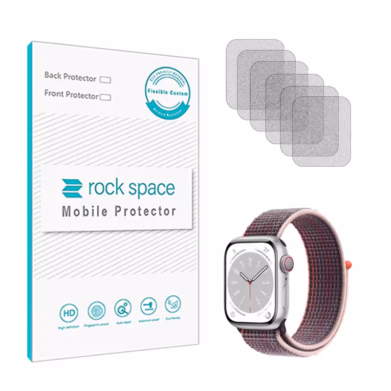 گلس اپل واچ Apple Watch Series 8 41mm مدل نانو هیدروژل مات برند راک اسپیس بسته 6 عددی کد S