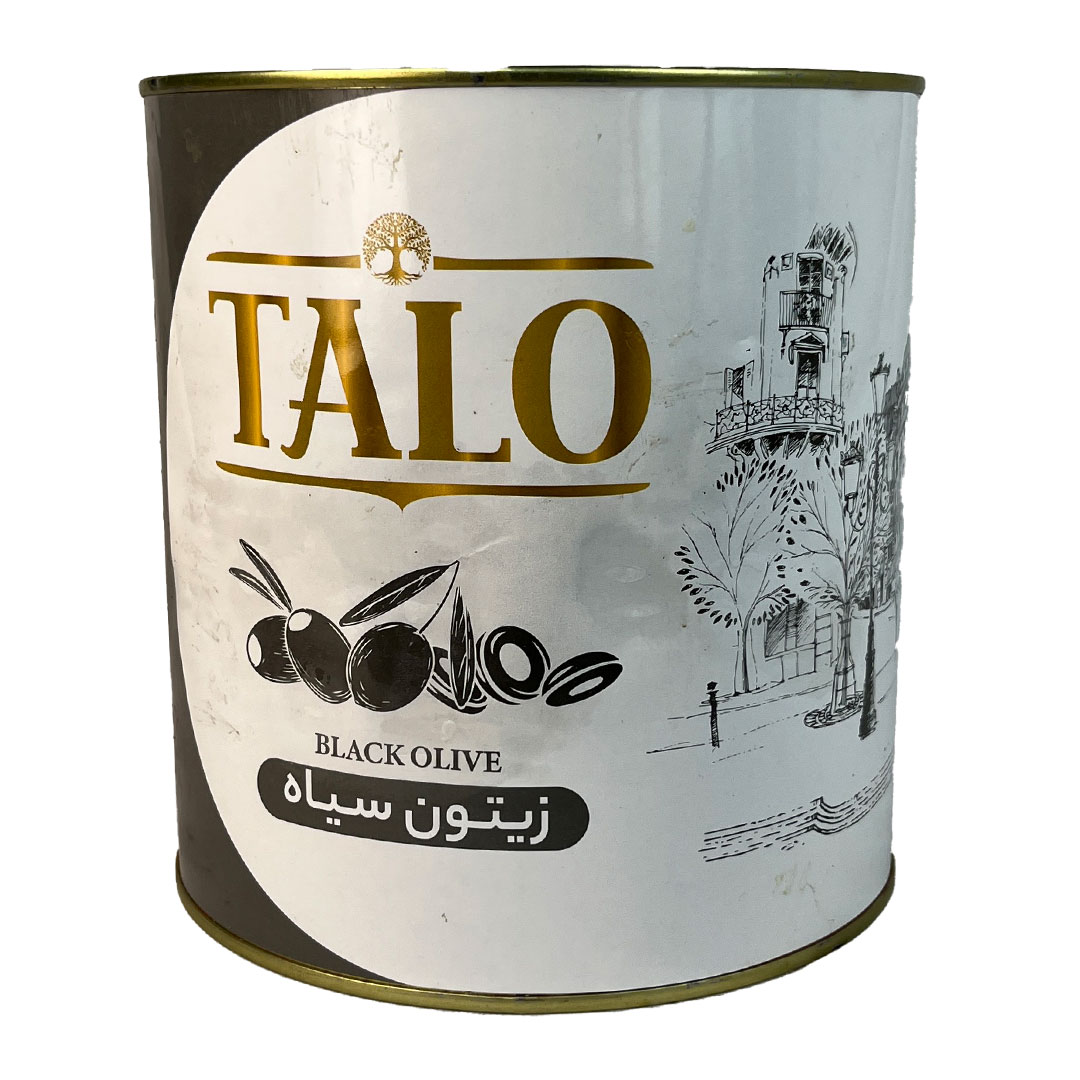 زیتون سیاه باهسته سوپر قوطی 3کیلو تالو