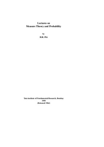 خرید و دانلود نسخه کامل کتاب Lectures on Measure Theory and Probability