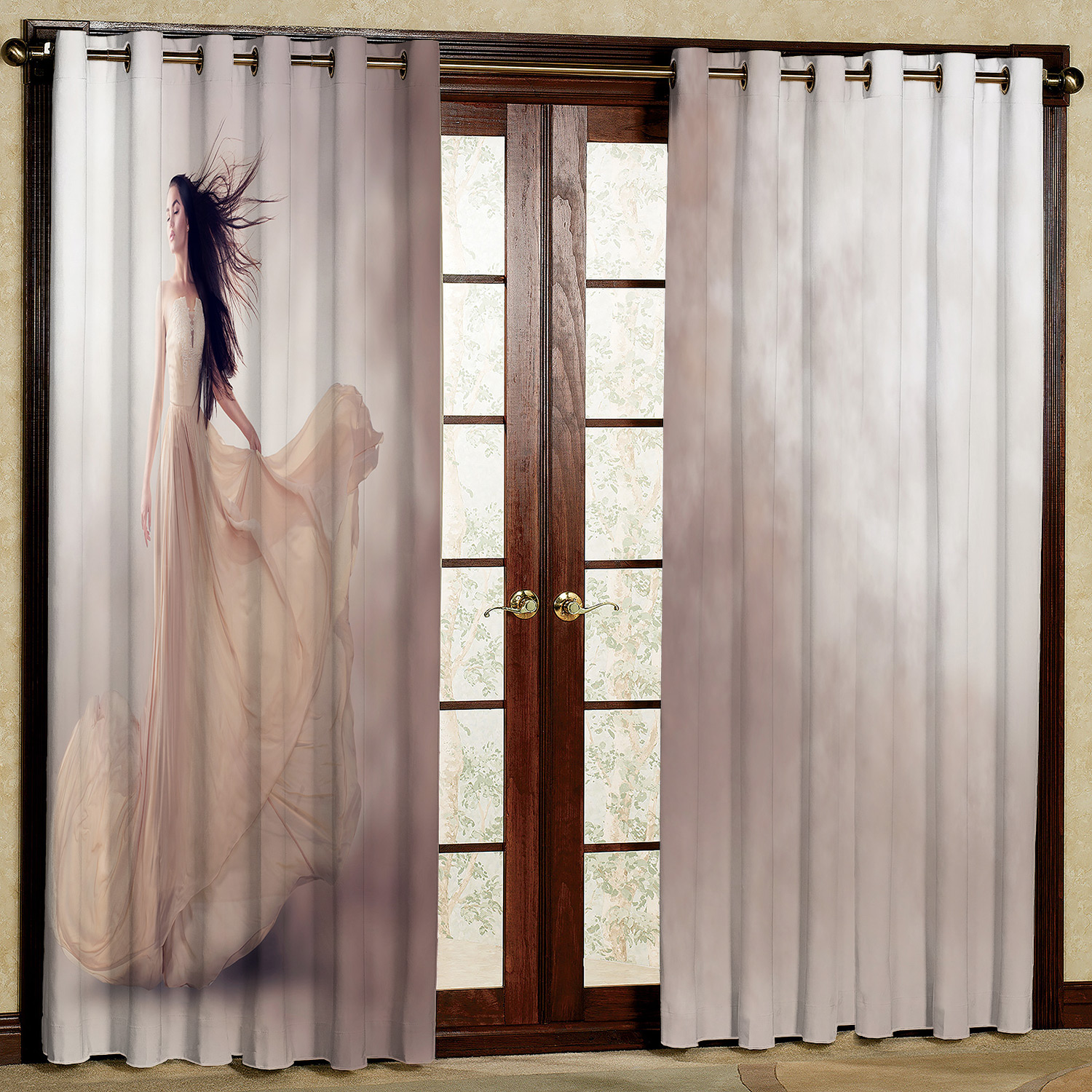 پرده مدل دختر مخمل پانچی کد 776 سایز 140x280 سانتی متر