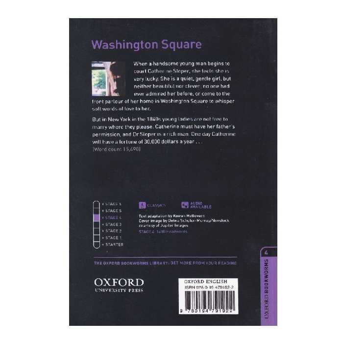 کتاب Oxford Bookworms Washington Square اثر Henry James انتشارات الوندپویان