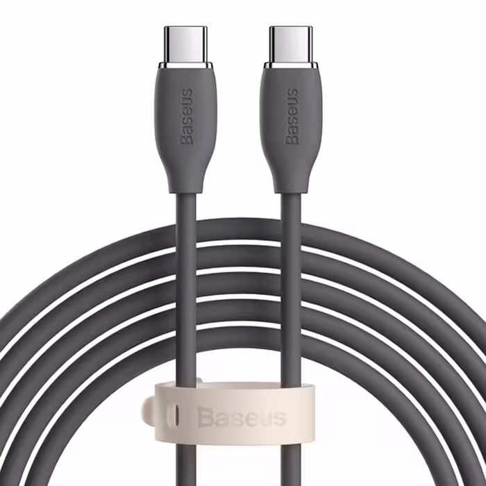 کابل شارژ USB-C به USB-C بیسوس مدل Jelly Liquid Silica CAGD030101 طول 2 متر توان 100 وات