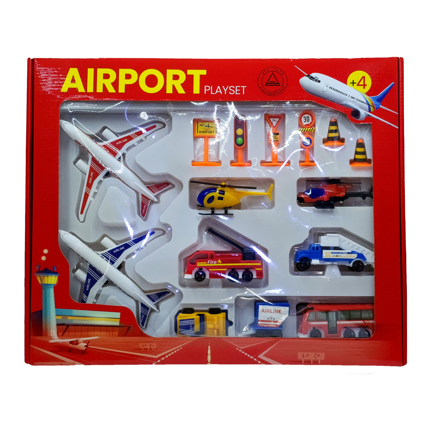 کیت ماشین بازی مدل هواپیما مسافربری مجموعه 10 عددی