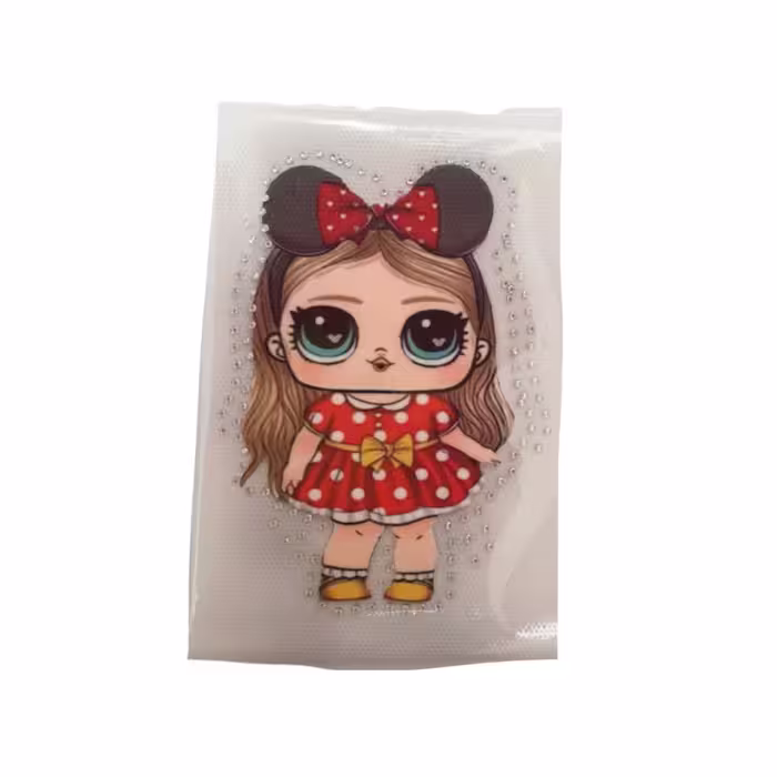 استیکر پارچه و لباس مدل دخترک دامن خال خالی