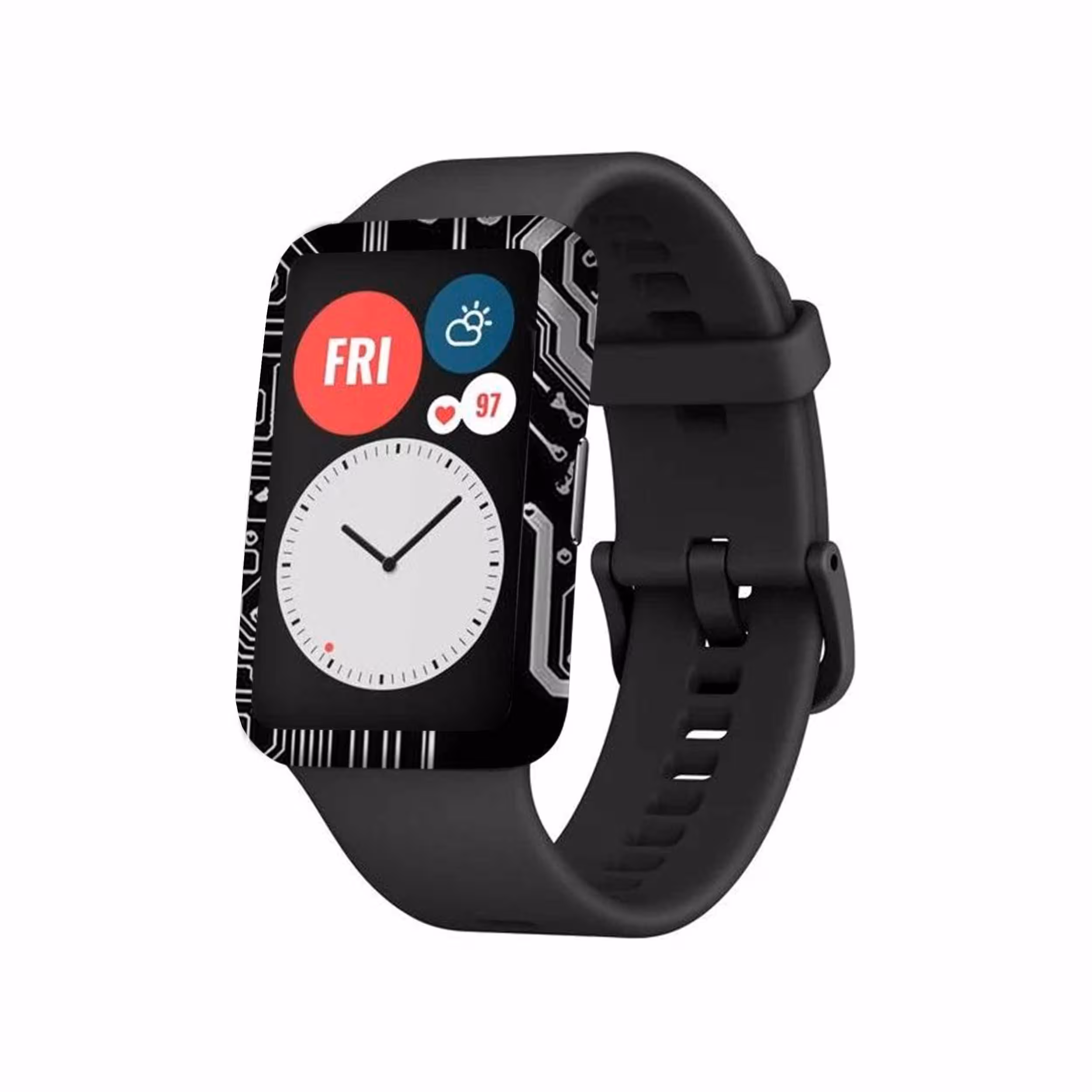 برچسب ماهوت طرح Black Printed Circuit Board مناسب برای ساعت هوشمند هوآوی Watch Fit