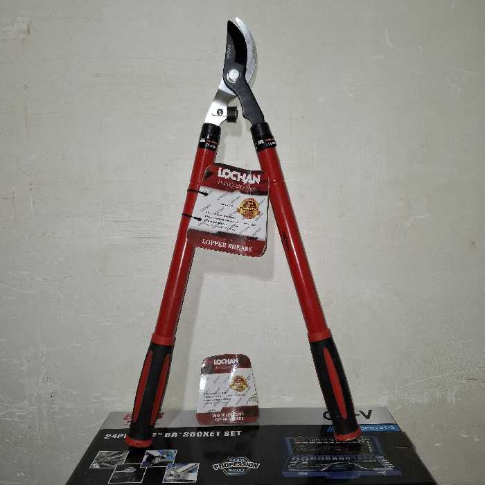 قیچی شاخه زن دسته تاشو بزرگ لوچان LOCHAN تیغه فولادی قیچی باغبانی لوچان 