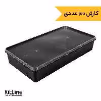 ظرف یکبار مصرف مایکروویوی 2000 مشکی همراه درب شفاف طب پلاستیک (کارتن 100 عددی)