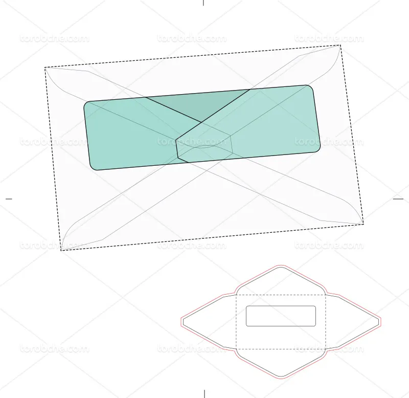 وکتور طرح گسترده پاکت نامه مستطیلی | گرافیک با طعم تربچه