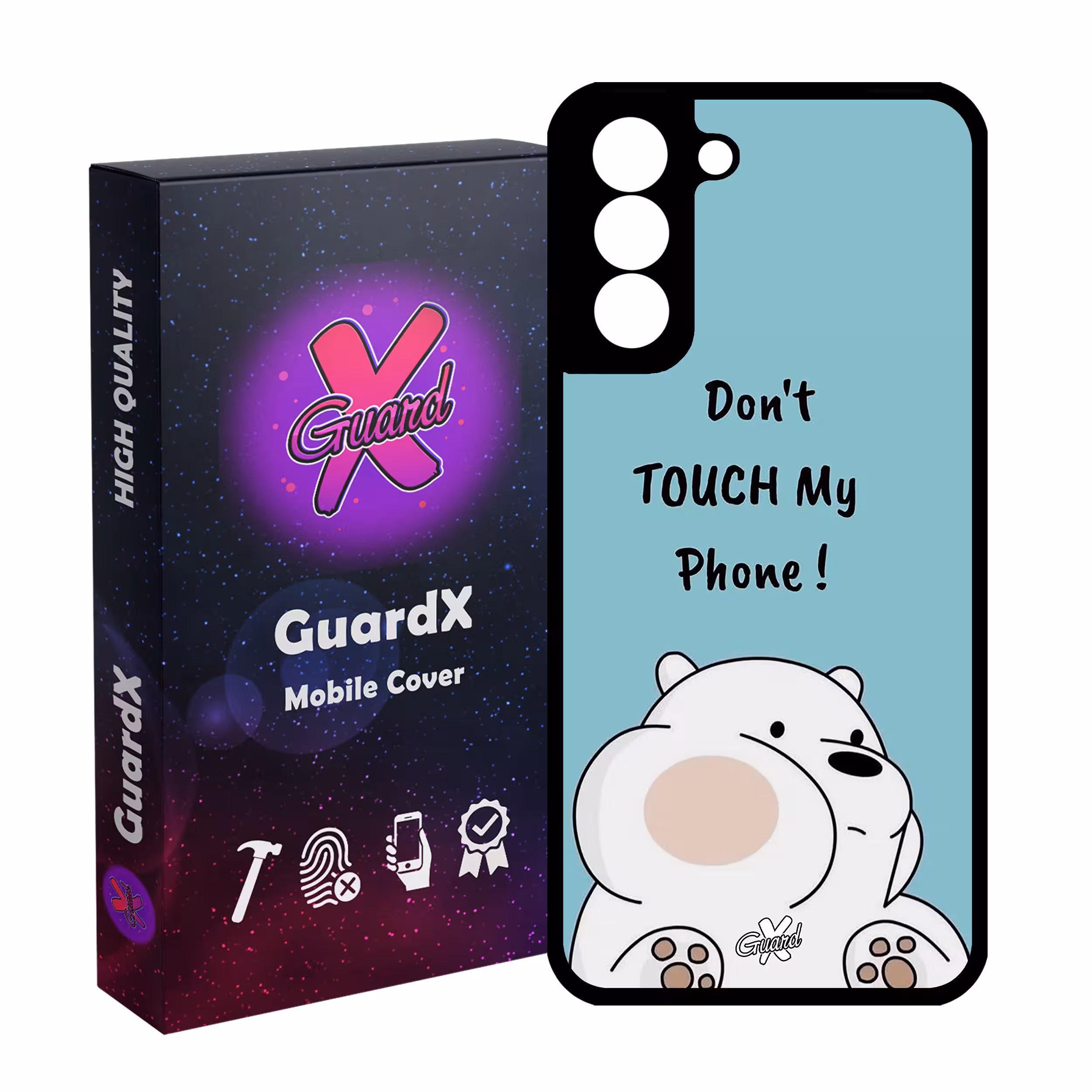 کاور گارد ایکس طرح خرس کله فندقی مدل Glass10535 مناسب برای گوشی موبایل سامسونگ Galaxy S21 FE