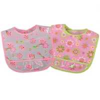 پیشبند نوزاد دخترانه طرح جغد و گل بیبی کامفورت Babycomfor