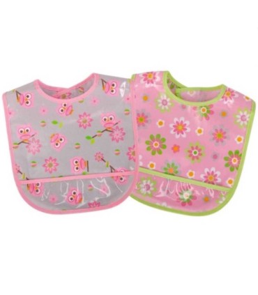 پیشبند نوزاد دخترانه طرح جغد و گل بیبی کامفورت Babycomfor