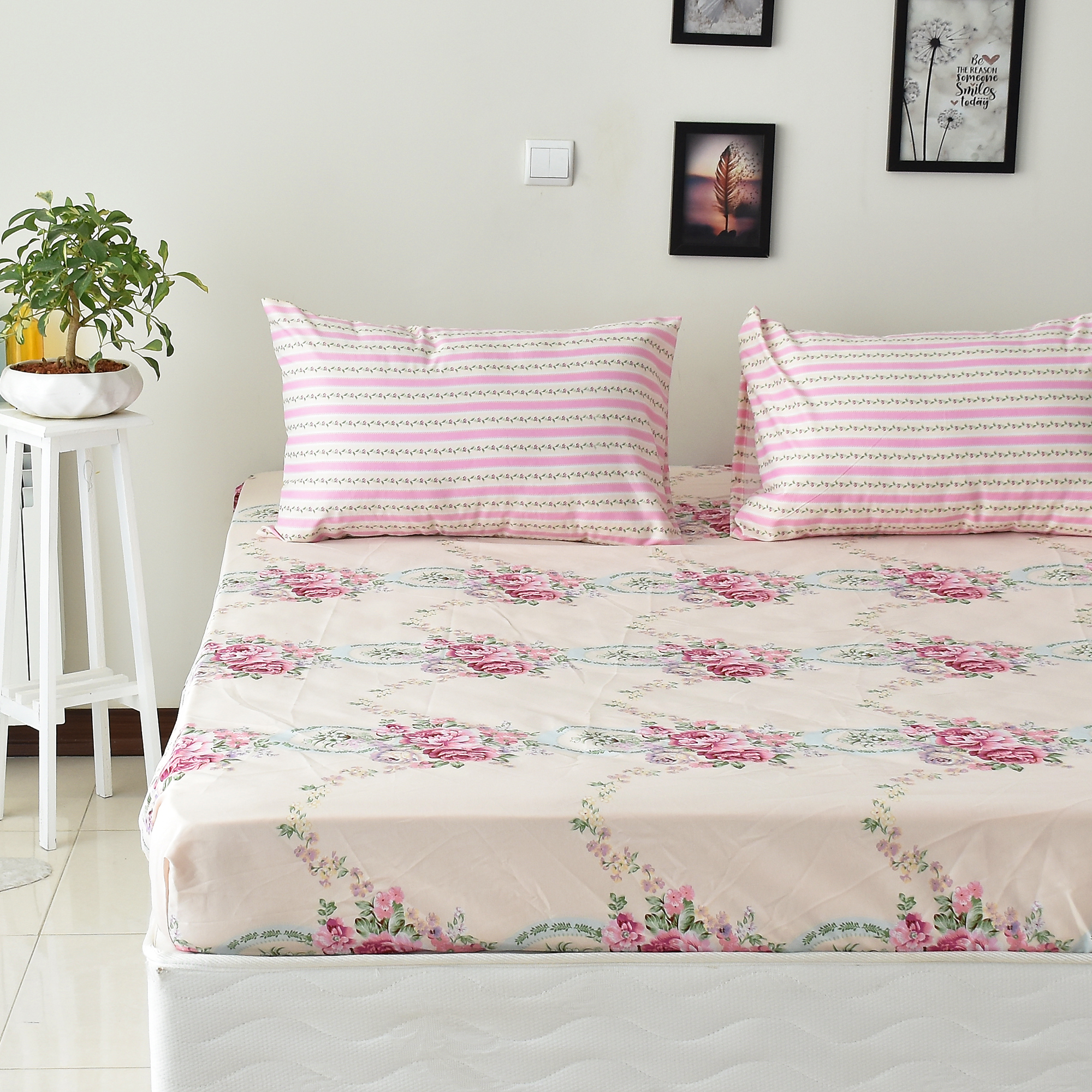 سرویس ملحفه بومرنگ مدل RoseDane-120 یکنفره 2 تکه