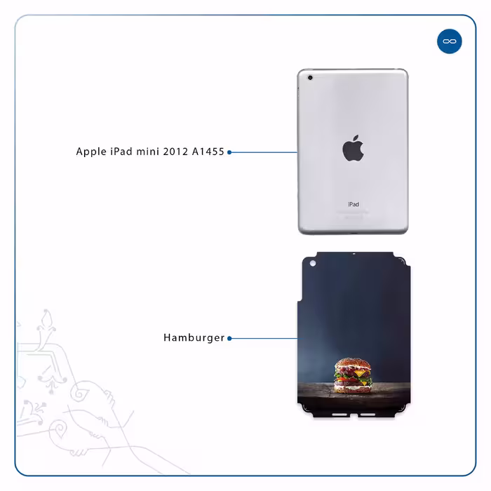 برچسب پوششی ماهوت مدل Hamburger مناسب برای تبلت اپل iPad mini 2012 A1455